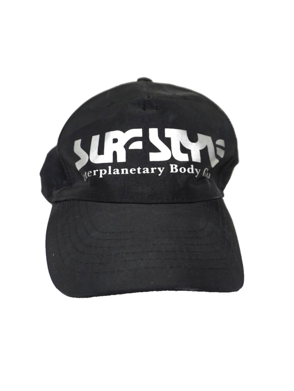 Vintage Surf Style Hat Cap 90s Nylon Black Strapback Panel Retro